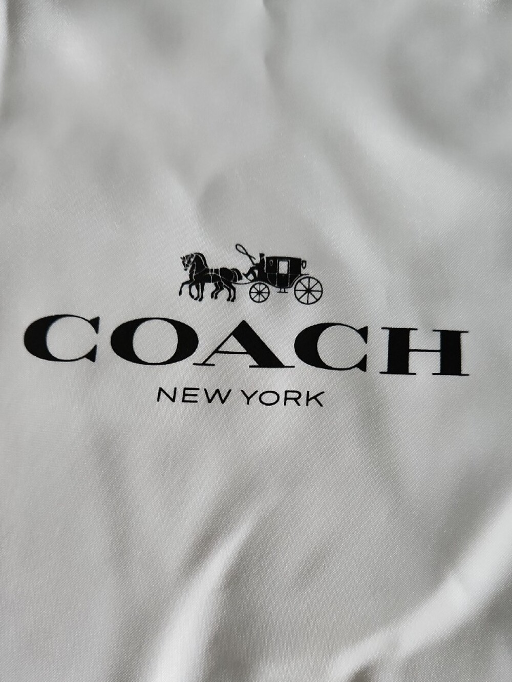 NEW Coach New York Dust Bag Satin White Drawstring Storage Stagecoach 16 x 13 - Picture 2 of 8